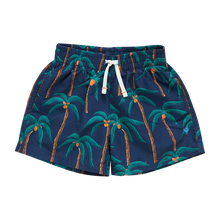 Load image into Gallery viewer, Boys Swim Trunk - Navy Palm Trees