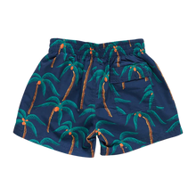 Load image into Gallery viewer, Boys Swim Trunk - Navy Palm Trees