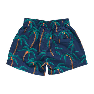 Boys Swim Trunk - Navy Palm Trees