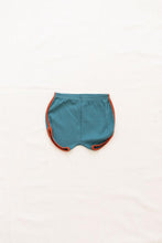 Load image into Gallery viewer, Fin &amp; Vince - Organic Vintage Track Shorts - Peacock w/ Red Rock Trim