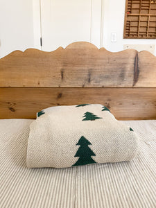 Knit Pine Tree Blanket - Throw 50 x 60in