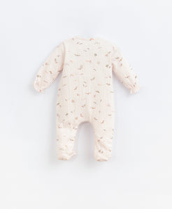 Play Up - Organic Babygrow Footed Romper - Pink Floral
