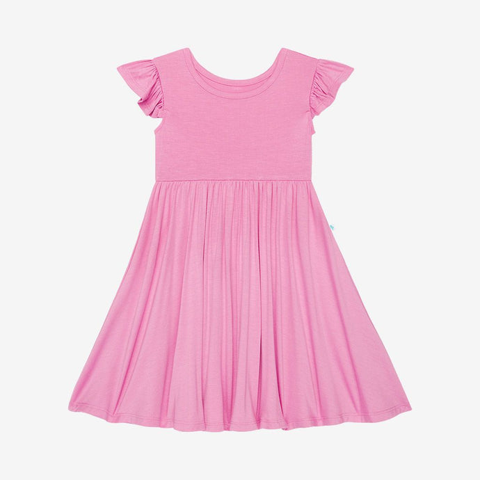 Posh Peanut - Pink Peony - Ruffled  Cap Sleeve Twirl Dress