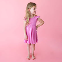 Load image into Gallery viewer, Posh Peanut - Pink Peony - Ruffled  Cap Sleeve Twirl Dress