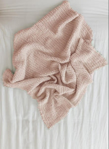 Fin & Vince - Cozy Waffle Blanket Baby - Peach