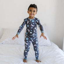 Load image into Gallery viewer, Little Sleepies - Blue To the Moon &amp; Back Two-Piece Bamboo Viscose Pajama Set