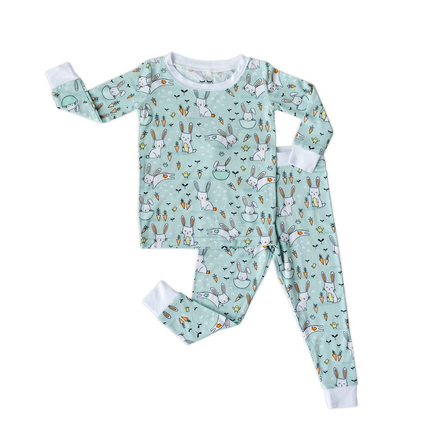 Little Sleepies - Mint Bunnies Two-Piece Bamboo Viscose Pajama Set