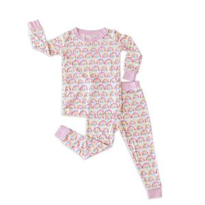 Little Sleepies - Pastel Rainbows Bamboo Viscose Two-Piece Pajama Set