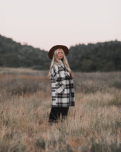 Load image into Gallery viewer, Rylee + Cru - Fall Plaid Longline Coat - Natural