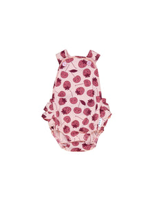 Huxbaby - Organic Berry Frill Playsuit - Rose