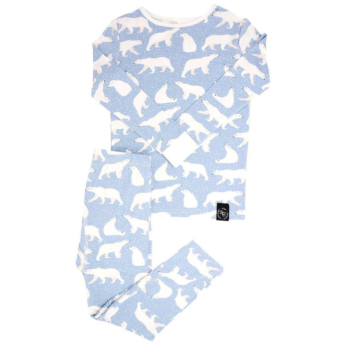 Sweet Bamboo - Big Kid Pj Long Sleeve - Polar Bear Blue