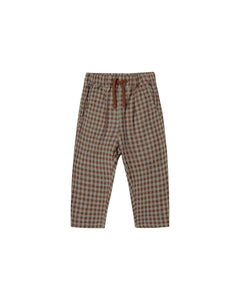 Gingham Ethan Trouser - Chocolate Pool