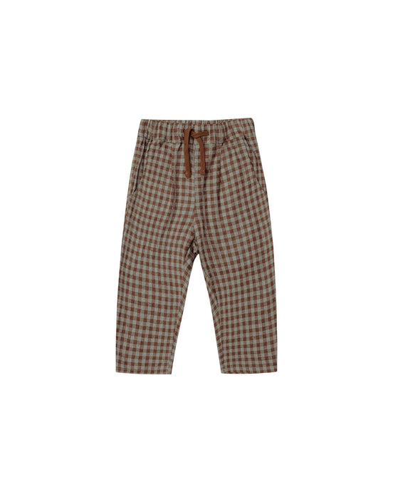 Gingham Ethan Trouser - Chocolate Pool