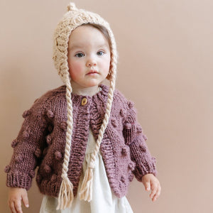 Popcorn Cardigan - Mauve