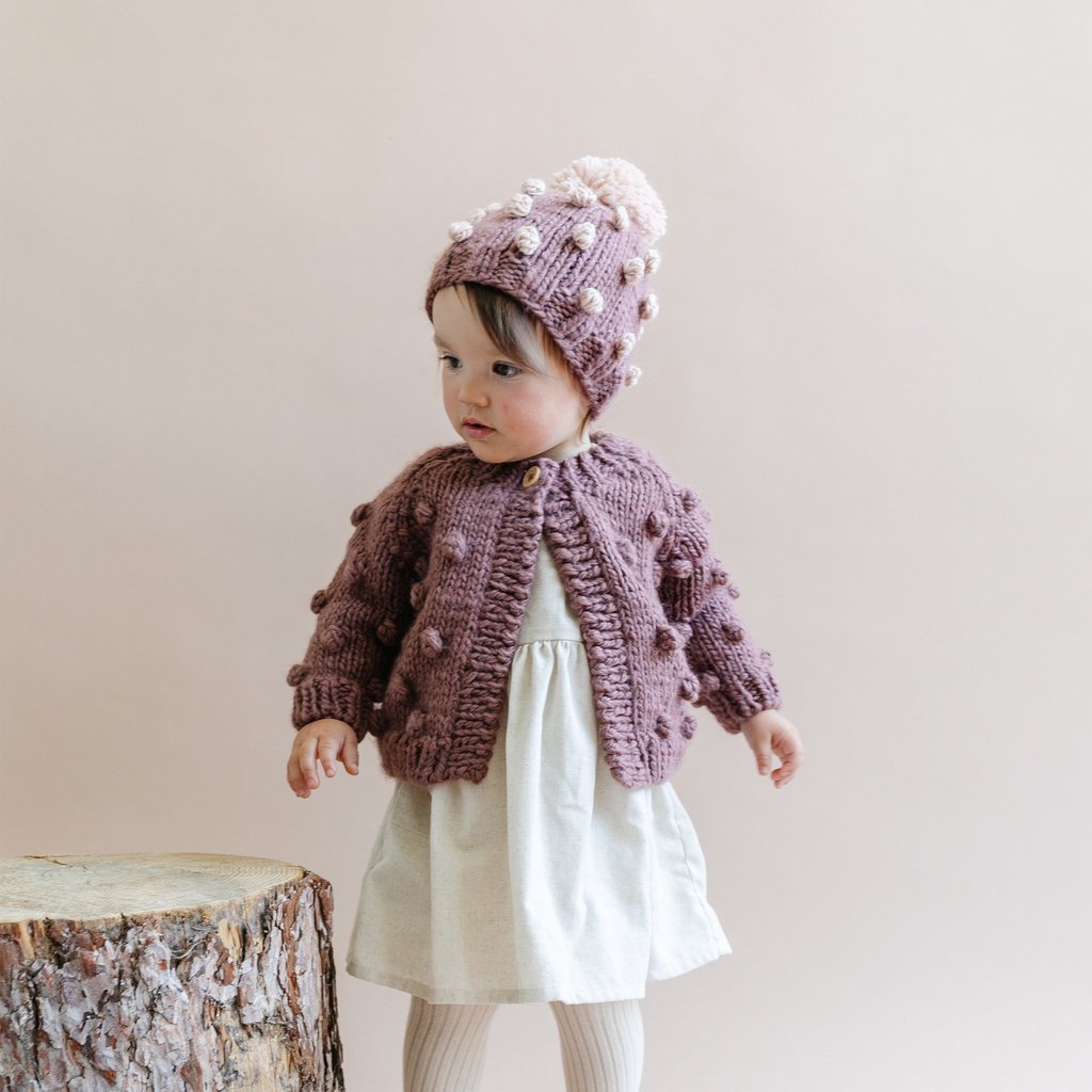 Popcorn Cardigan - Mauve