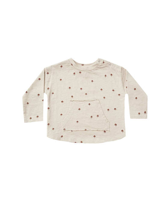 Rylee +Cru - Mushroom Longsleeve Pouch Tee - Stone