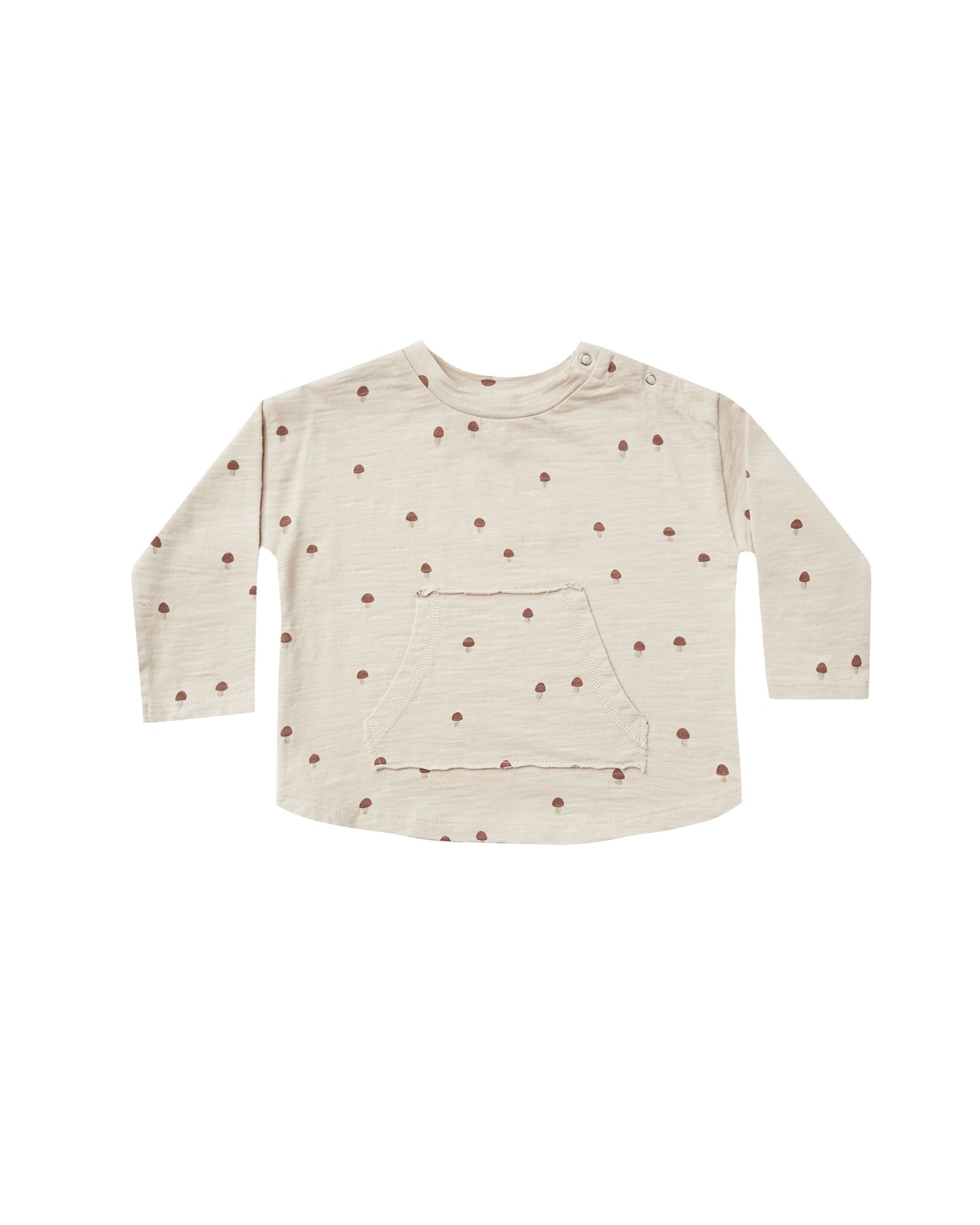Rylee +Cru - Mushroom Longsleeve Pouch Tee - Stone
