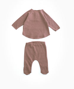 Play Up - Organic Cotton Top & Footed Bottoms Set - Purplework