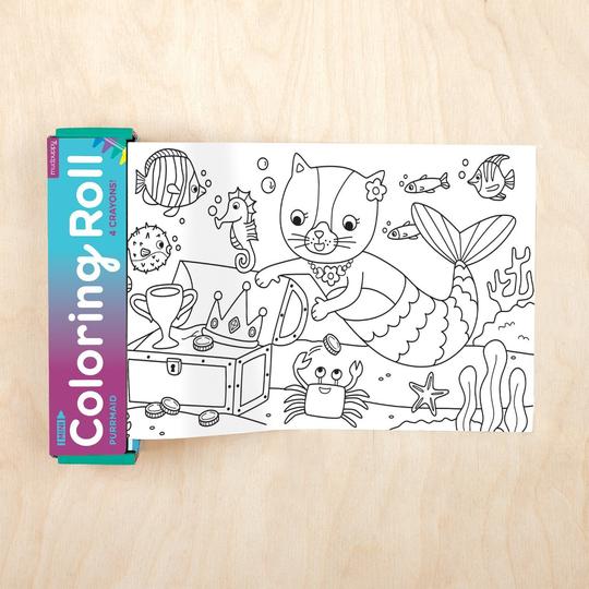 Mudpuppy - Mini Coloring Roll - PURRMAID