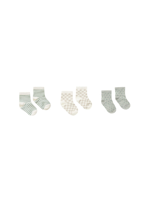 Rylee + Cru - Printed Socks - Summer Stripe, Dove Check, Polka Dot