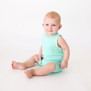 Posh Peanut - Sea Glass - Racerback Short Length Romper