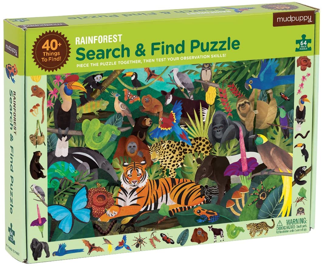 Mudpuppy - Rainforest 64 Piece Search & Find Puzzle