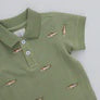 Pink Chicken - Boys Alec Shirt - Rainbow Trout Embroidery