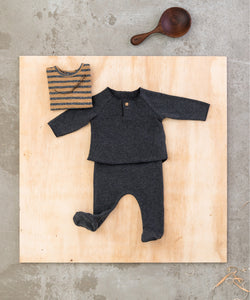 Play Up - Organic Cotton Top & Footed Bottoms Set - Rasp