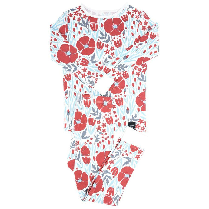 Sweet Bamboo - Big Kid Pj Long Sleeve - Red Poppy