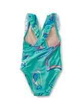 Load image into Gallery viewer, Tea Collection - One-Piece Ruffle Baby Swimsuit - Caribbean Reef In Teal