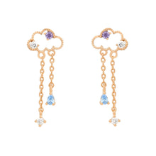 Load image into Gallery viewer, Girls Crew - Reigning Clouds Dangle Earrings - Rose Gold