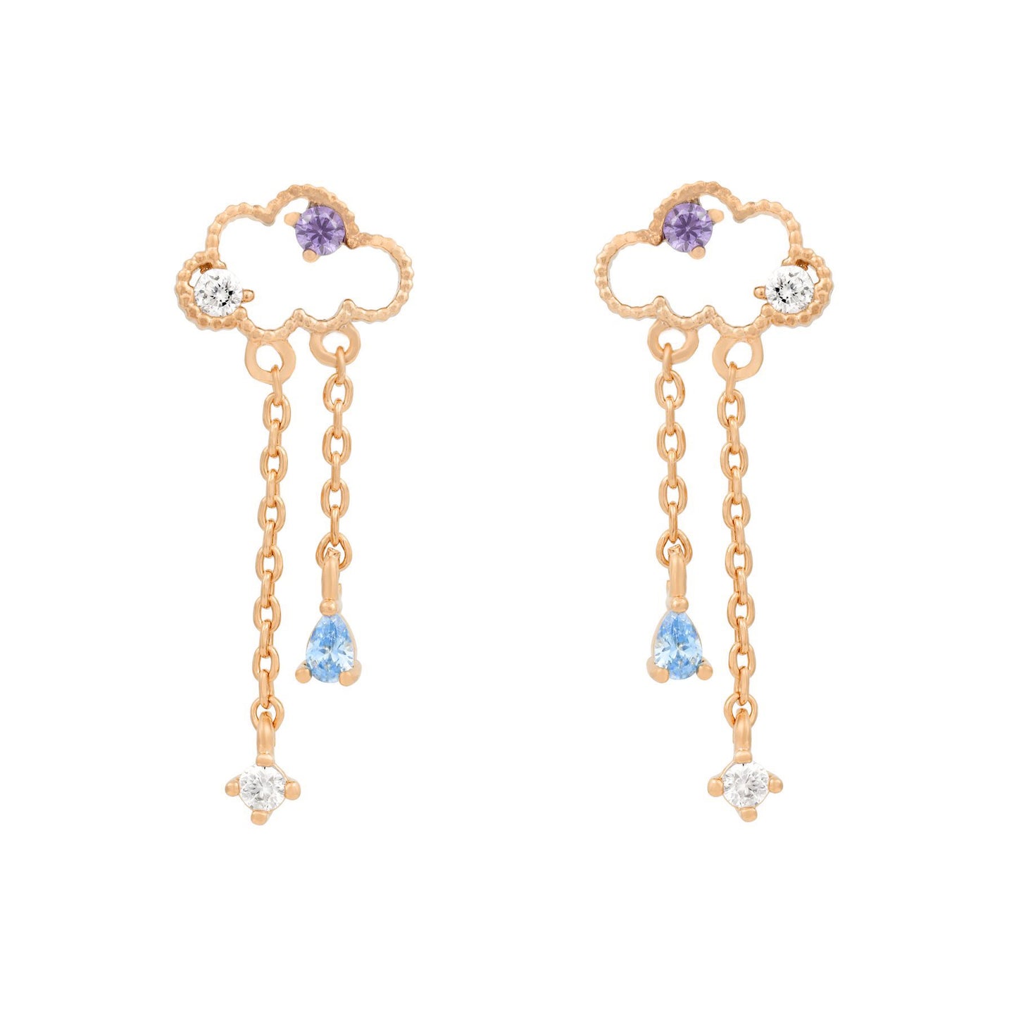 Girls Crew - Reigning Clouds Dangle Earrings - Rose Gold