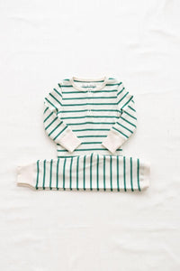 Fin & Vince - Organic Ribbed Snap Top - Ticking Stripe