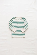 Load image into Gallery viewer, Fin &amp; Vince - Organic Ribbed Snap Top - Ticking Stripe