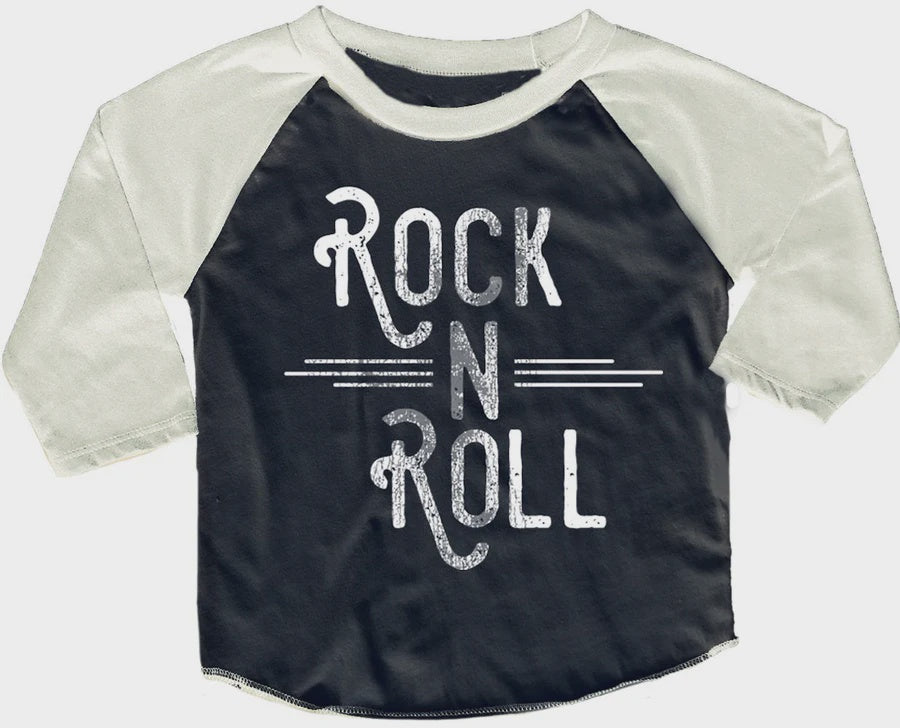 Rowdy Sprout - Rock N' Roll Girls Recycled Raglan Tee