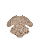 Load image into Gallery viewer, Quincy Mae - Organic Rosie Romper - Cocoa Gingham