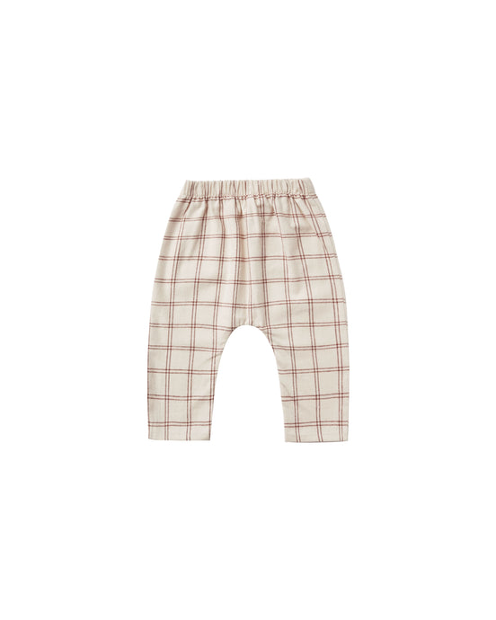 Wine Check Rowan Pant - Stone/Wine