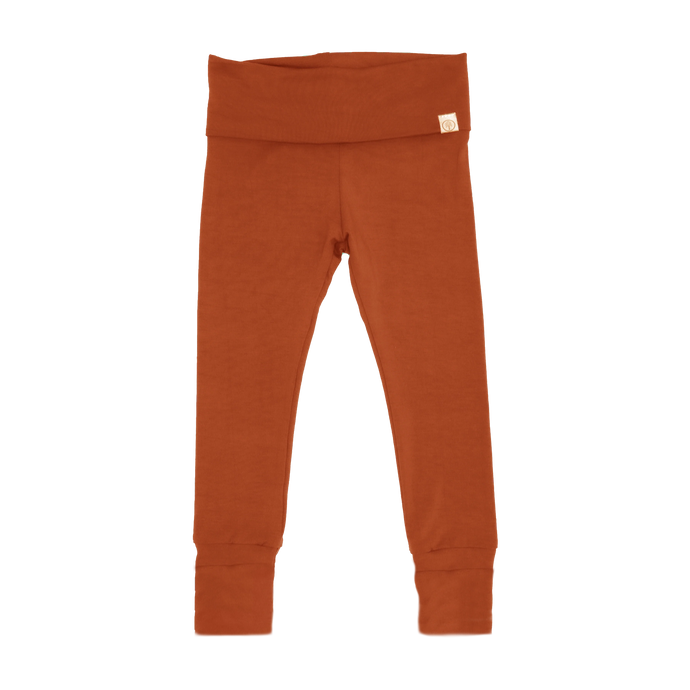 Tenth & Pine - Fold Over Footie Baby Bamboo Leggings - Rust