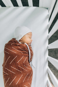 Mebie Baby - Rust Mudcloth Muslin Swaddle Blanket