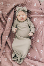 Load image into Gallery viewer, Mebie Baby - Sagebrush Organic Cotton Ribbed Knot Gown