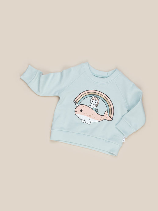 Huxbaby - Organic Sea Friends Sweatshirt - Duck Egg