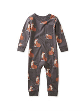 Load image into Gallery viewer, Tea Collection - Long Sleeve Pocket Baby Romper - Origami Shibu Inu