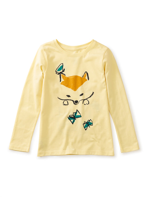 Tea Collection - Shiba Butterfly Graphic Tee - Banana