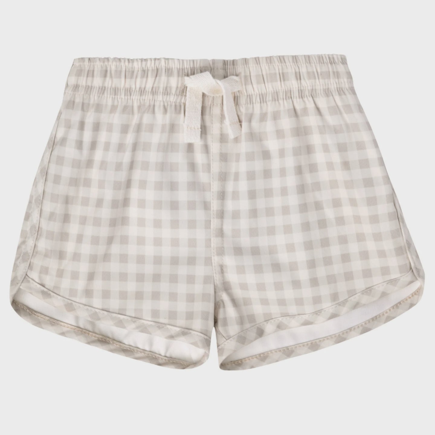Boys Swim Shorts - Silver Gingham