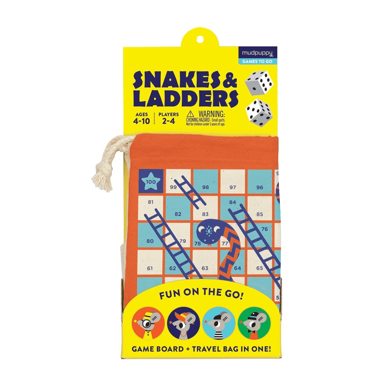 Mudpuppy - Snakes & Ladders Travel Game