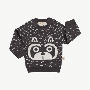 RED CARIBOU - Sneaky Racoon Knit Sweater - Dark Shadow