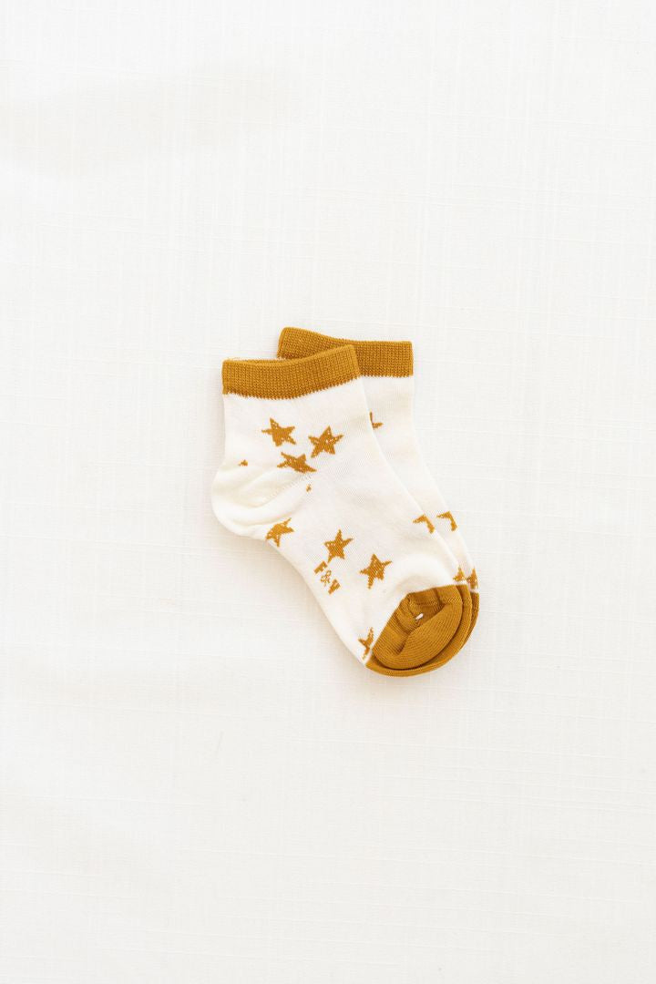 Fin & Vince - Printed Socks - Shooting Stars - Goldenrod
