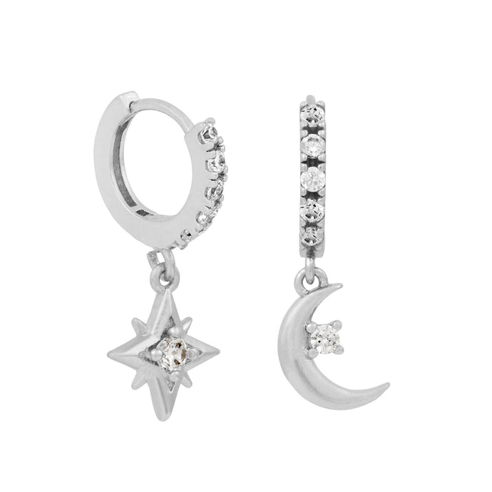 Starry Night Cubic Mini Hoops - Rose Gold or Silver