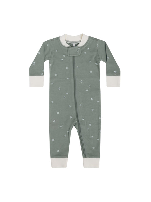 Quincy Mae -  Stars Zip Long Sleeve Sleeper - Sea Green