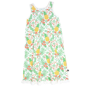 Sweet Bamboo - Strappy Boho Dress - Pineapple Floral
